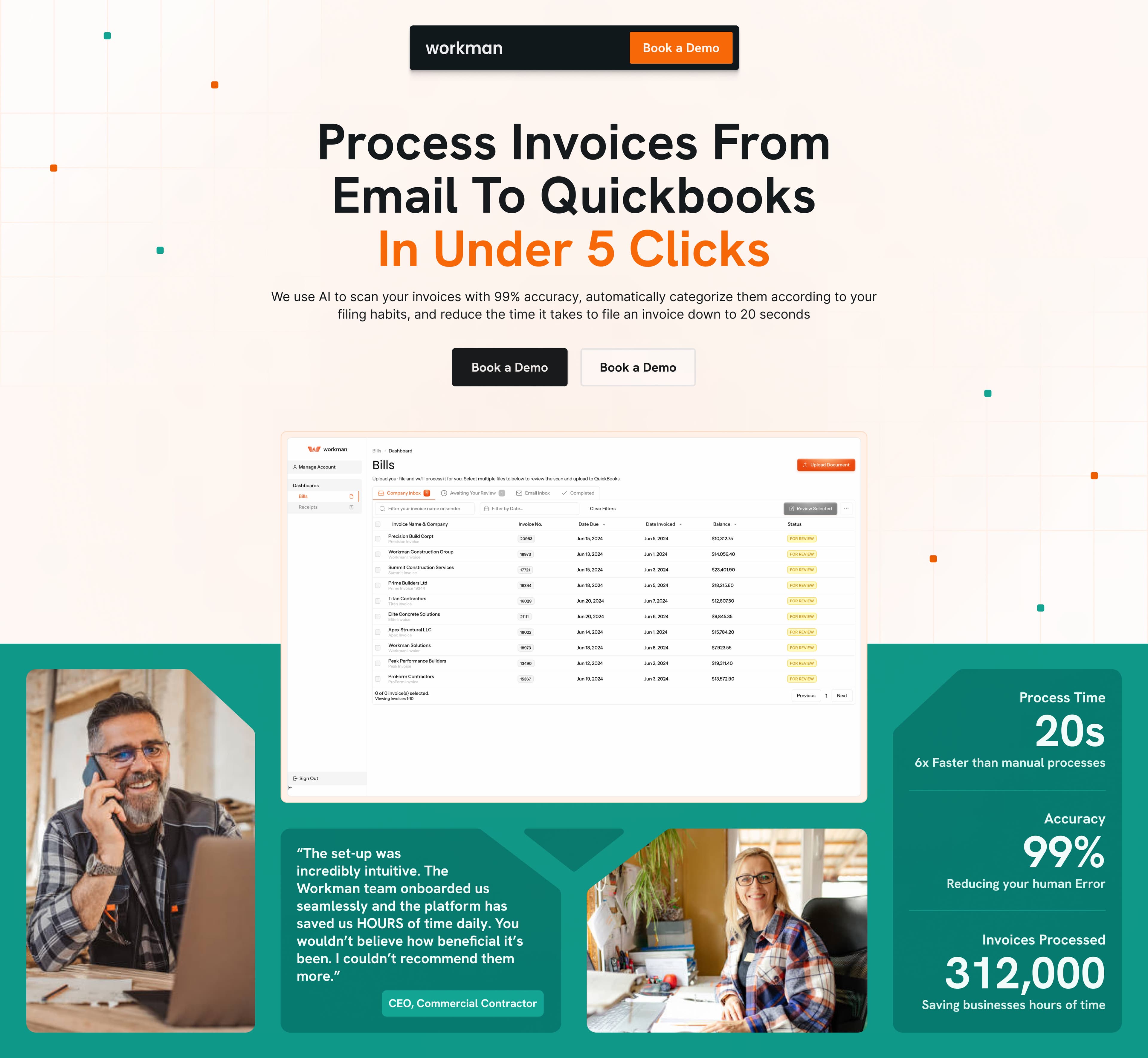 Workman Landing Page